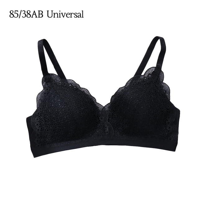 Sujetador con correa para mujer Sujetador push-up sexy Sujetador con encaje para niña Diseño transpirable 3/4 Copa sin alambre, Negro, 70 = 32AB kenally AP001484-04B