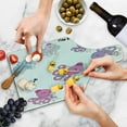 thumbnail image 4 of Feminine Cutting Board, Octopus Pattern Colorful Drop Shadow Cartoon Illustration Print, Decorative Tempered Glass Cutting and Serving Board, Wine Bottle Shape, Purple and Blue, by Ambesonne, 4 of 5