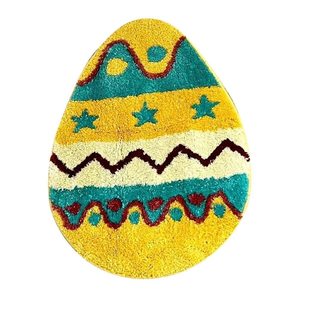 Tauxra Easter Colorful Egg Floor Mat for Entryway 23.6x15.7 Inch Non Slip Polyester Rug for Bedroom Porch Hallway Dorm