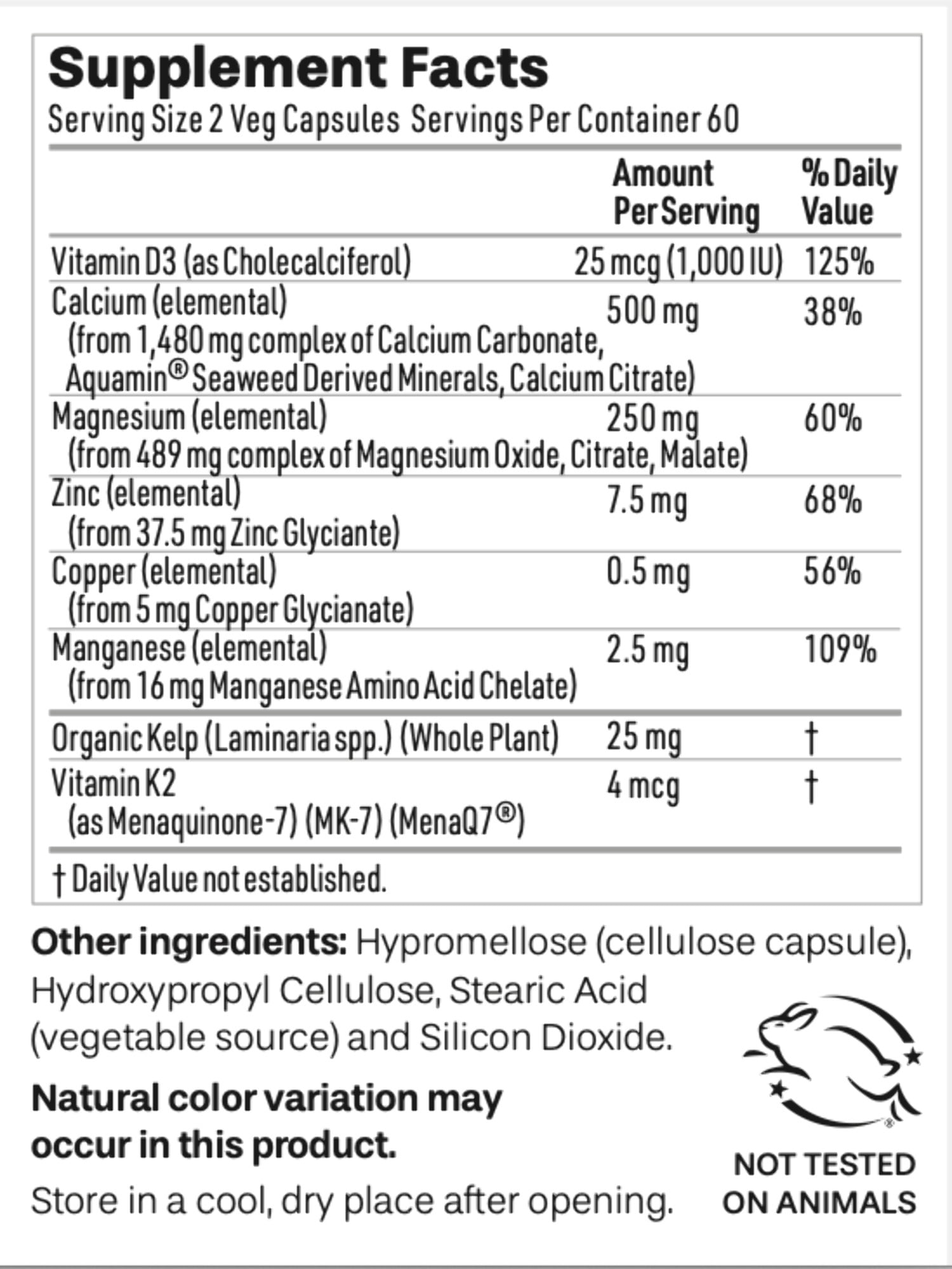 NeuEve Bone & Feminine Health Support with Calcium, D3 & K2, 120 Capsules