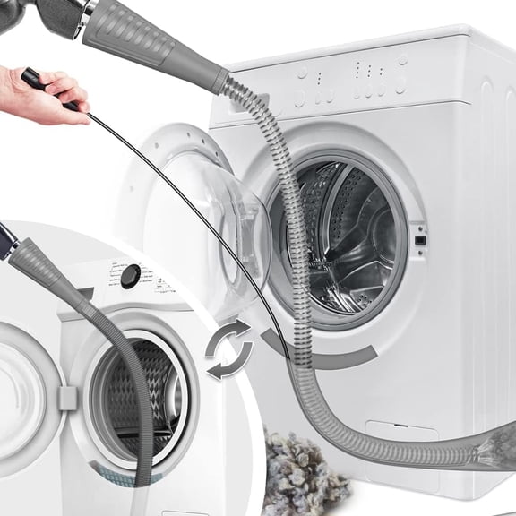 Superior Hub 2PCS Dryer Vent Cleaner Kit with Guide Wire Vacuum Hose Attachment Brush Lint Remover Power Washer and Dryer Vent Vacuum Hose Grey