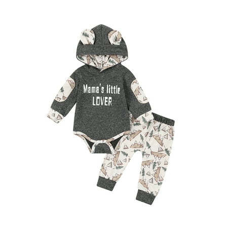 

Toddler Baby Boys Clothes Set Printed Hoodie Sweatshirt Tops+Long Pants 2PCS Fall Winter Outfits