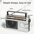 thumbnail image 6 of Radio Portable AM FM Shortwave, Vintage Transistor Radios, Retro Personal Radios Rechargeable Battery Powered Plug in Radios, Great Sound and Strong Reception, Easy to Use for Senior, Kids, Silver, 6 of 7