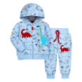 thumbnail image 3 of Hienoo Boys Sports Outfits Long Sleeve Dinosaur Zip-Up Hoodie Sweatpants Suit, Sizes 0-4T, 3 of 3