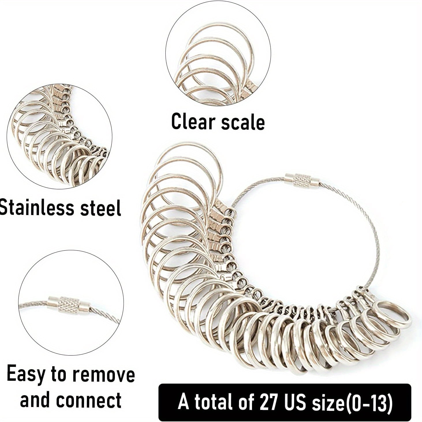 Heavy Duty Ring Bender Tool, Ring Press Machine for Spoon Rings, Jewelry Ring Making Kit with Ring Sizer Gauge, Ring Mandrel Stick & Double Head Rubber Hammer, 6 Round Dies and 2 Post Dies Set
