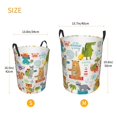 thumbnail image 3 of Fotbe Travel Animals Pattern Laundry Basket with Handles, Waterproof Large Laundry Hamper, Wash Bag for Corner Dorm, Rolling Laundry Basket with Handles-Medium, 3 of 6