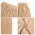 thumbnail image 5 of Lumtrix Mens Cotton Baggy Cargo Shorts Drawstring Stretch Elastic Waist Casual Work Short with Pockets Earthy Yellow L, 5 of 7