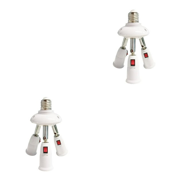Billuyoard Base de cabezal de lámpara E27, divisor de bombilla ajustable, adaptador de luz, conversión reutilizable, soporte de iluminación portátil, 3 en 1 2piezas Billuyoard CBP164871