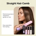 thumbnail image 3 of Cepillo de peinado para cabello corto. Cepillo alisador inalámbrico, portátil y recargable, ideal para viajes y uso diario. Respetuoso con el cabello y de diseño duradero, 3 of 3