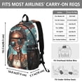 thumbnail image 3 of JIALIOU 14" Laptop Backpack Waterproof Airline Approved Stylish Casual Daypack for Travel Business College Work, Beautiful Black Woman Wearing Sunglasses, 3 of 8