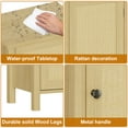 thumbnail image 3 of GloryStar Farmhouse Rattan Nightstand, Modern 2-Tier Bedside Table with Wooden Legs for Compact Rooms, 3 of 7