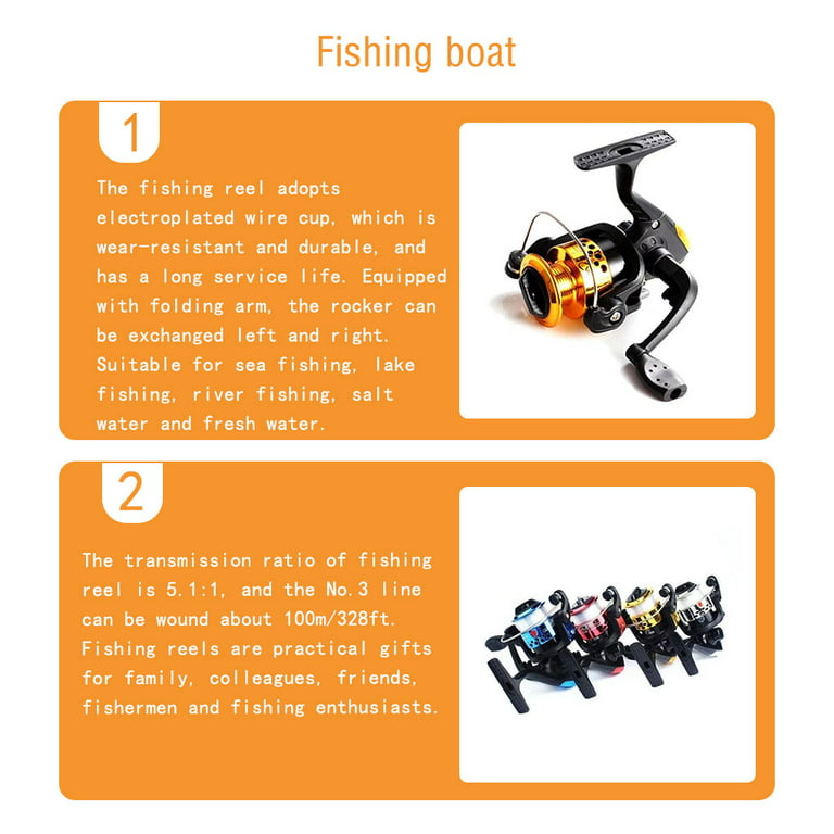 chidgrass Fishing Spinning Reel Foldable Gear Ratio 5.1:1 River Freshwater  Saltwater Baitcasting Line Roller Wheel Fish Tackle Tools Yellow