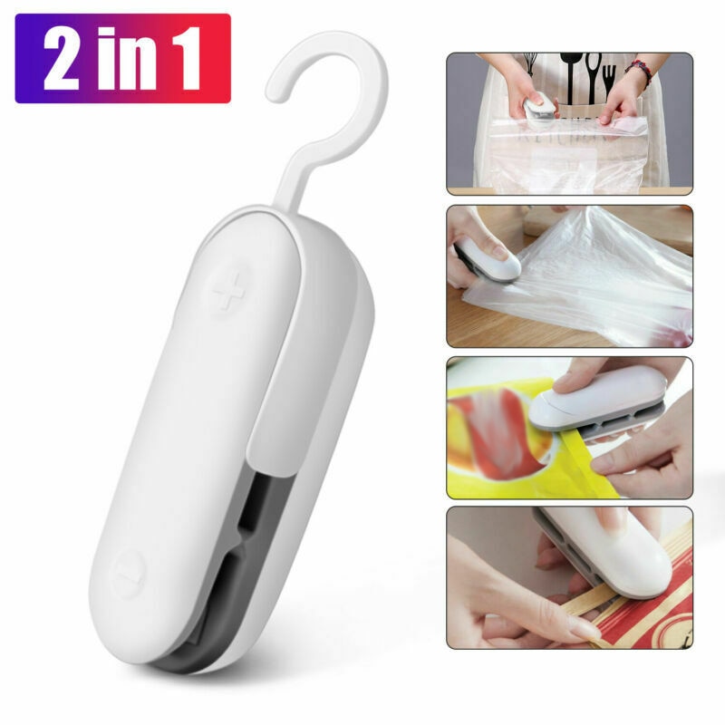Mini Bag Sealer, Handheld Heat Vacuum Sealers, 2 in 1 Heat Sealer and