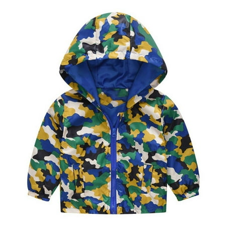 

YANHAIGONG Baby Summer Clothes 2-7 Years Baby Toddler Kids Baby Boys Girls Fashion Cute Cartoon Flowers Car Pattern Windproof Jacket Hooded Coat