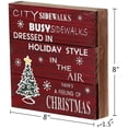 thumbnail image 6 of Rustic Christmas Sign Decor Wood Plaque Hanging Wall Art Sign, 8" x 8" Primitive Christmas Box Sign Hanging Decoration Wooden Wall Decor Sign City Sidewalks Home Decor Accent (Xmas Sign B), 6 of 7