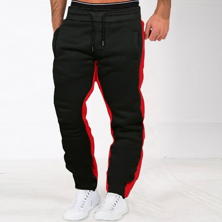 

Cathalem Parachute Pants for Men Mens Autumn And Winter High Street Fashion Leisure Loose Sports Mens Scrub Pants with Pockets Pants Black Large