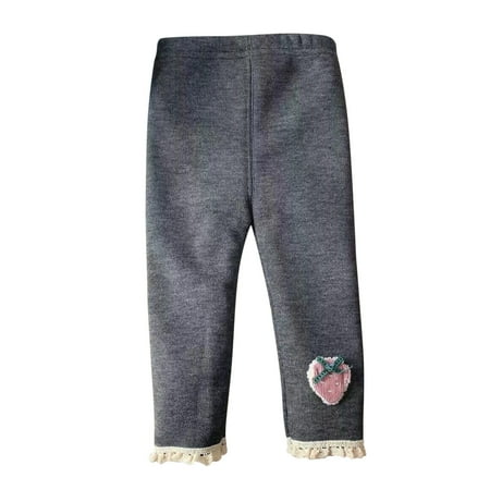 

Toddler Kids Baby Girls Cotton Fleece Lined Warm Strawberry Leggings Knitted Pantihose Stretchy Basic Ankle Length Pants Pantyhose For Winter Stocking Girls Clothes Size 10