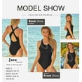 thumbnail image 4 of DOKOTOO Women's Black Slimming One-Piece Swimsuit for Women Vintage Swimwear Monokini Crisscross Back Flap Swimsuits Modest Bathing Suits, 4 of 11