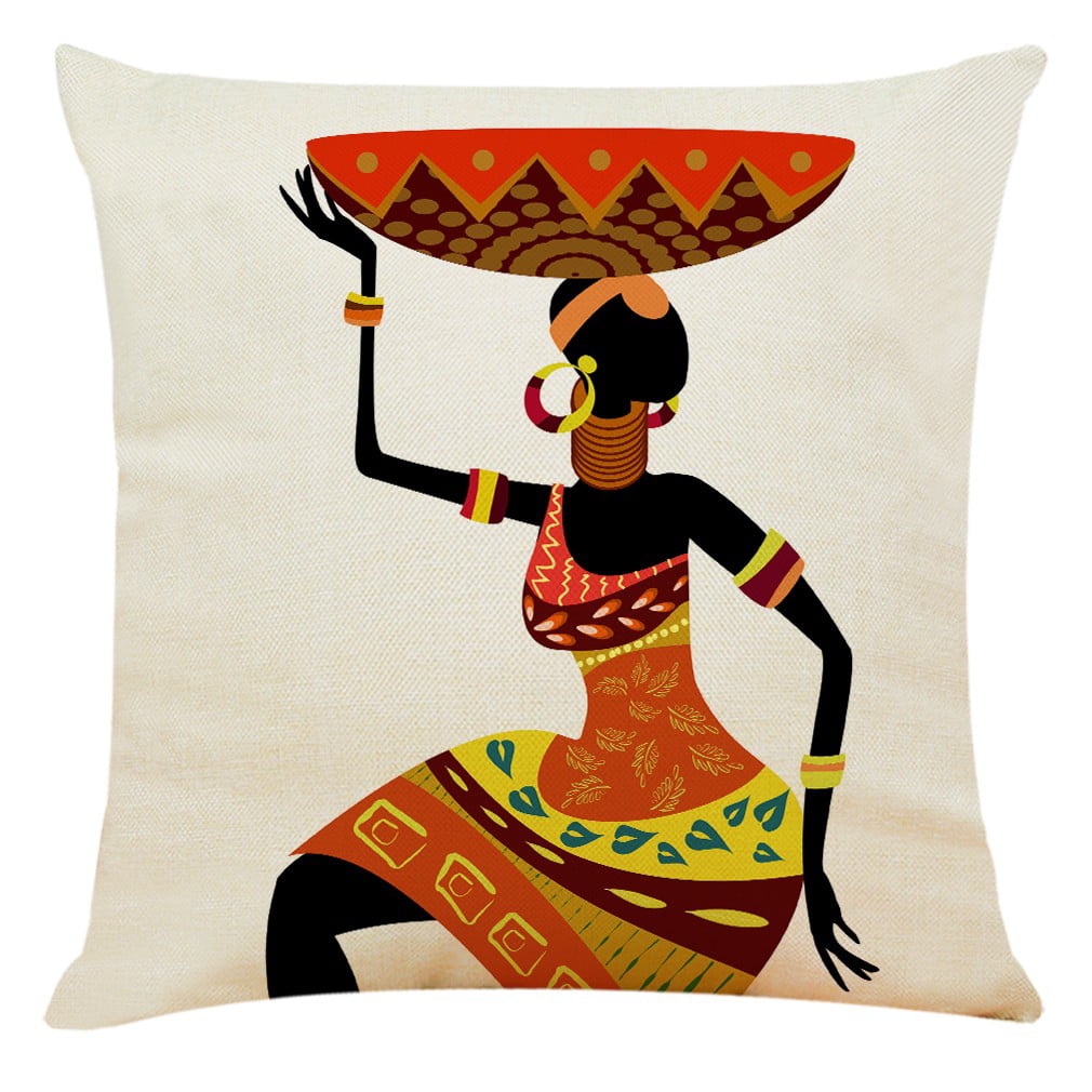 brunette girl Ancient Egyptian art cushion cover throw pillow cases 