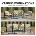 thumbnail image 3 of Natural Expressions 4 Pieces Conversation Set, Beige Rectangular Modern Patio Furniture Set, 3 of 8