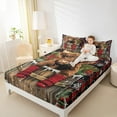 thumbnail image 4 of Manfei Highland Cow Bed Sheets for Kids, Merry Christmas King Sheets, Rustic Farmhouse Sheet Set, Luxury Bedroom Decor, 4 Pieces, 4 of 7