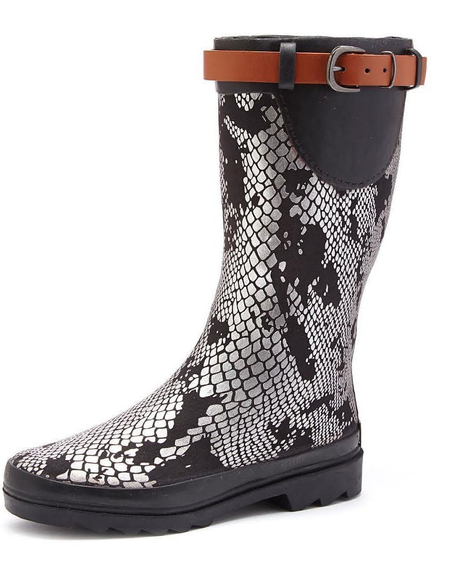 Forever Young Women's Leopard Print Couture Tall Rain Boot