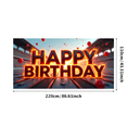 thumbnail image 3 of Neon Style Happy Birthday Backdrop Banner with Racing Track Elements Party Decorations Photography Props for Birthday Party Celebrations Home Decor Events, 3 of 7