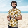 thumbnail image 4 of Wukai Sunflowers and Bees Print Men's Short-Sleeved Mesh T-Shirt,Quick-Dry Short Sleeve Workout T-Shirt-X-Large, 4 of 8