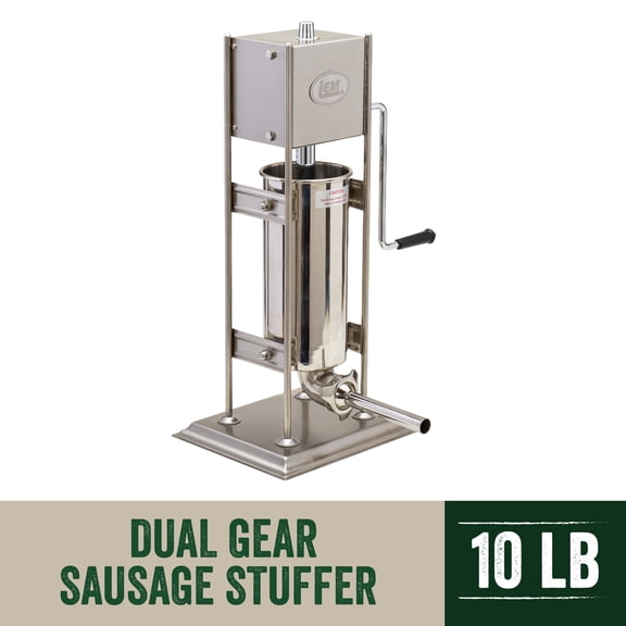 LEM Products BigBite Dual Gear Sausage Stuffer, 10 lb, Stainless Steel