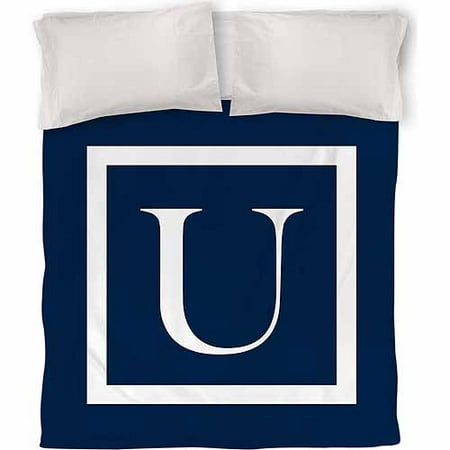 IDG Classic Block Monogram Duvet Cover, Blue