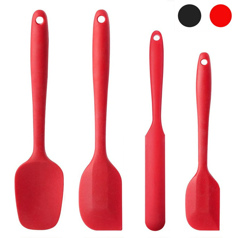 4 Pcs Kitchen Cooking Silicone Spatula Set Heat Resistant Turners Scraper  Baking Cooking Utensils for Cooking, Mixing, DIY cake, Cake Shop,  Restaurant 