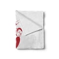 thumbnail image 2 of Spanish Soft Flannel Fleece Throw Blanket, Flamenco Lady Performing Historical on Stage Passion Illustration, Cozy Plush for Indoor and Outdoor Use, 50" x 60", Dark Coral Red White, by Ambesonne, 2 of 6