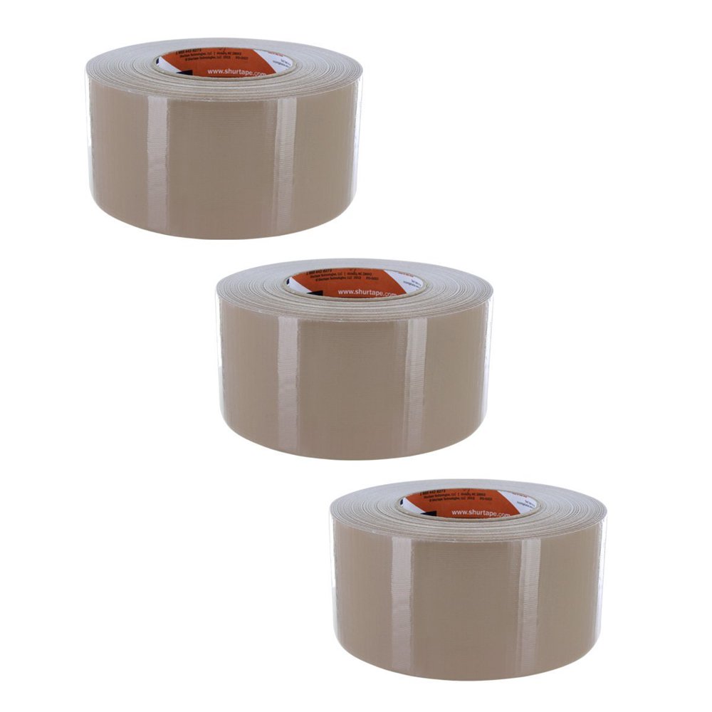 Duct Tape 3 in x 60 yd 10 mil Beige 3 Pack