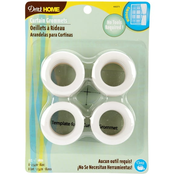 Illets de Rideau 1 Pouces Diamètre Intérieur Plastique 8/pkg-Blanc