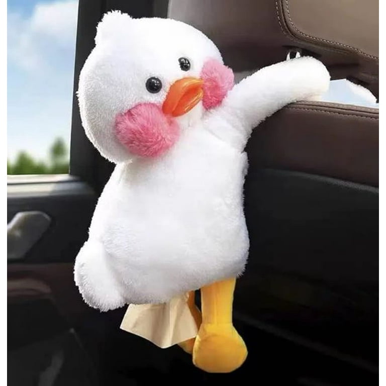 Plush Little Duck Car Tissue Holder and Hook Set! Auto Back Seat