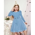 thumbnail image 3 of Arshiner Toddler Girls Tutu Dress Gigot Long Sleeves Fall Winter Belted Princess Party Tulle Dresses, 3 of 6