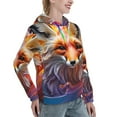 thumbnail image 6 of Daiia Color Splash Fox Portrait Pattern Women's Fashion Hoodies & Sweatshirts with Kangaroo Pocket Hooded Sweatshirt with Eye-catching Drawstrings-X-Large, 6 of 7
