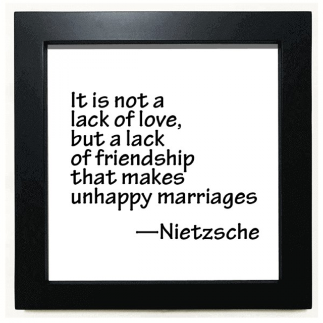 Love Fridship Marriage Art Deco Fashion Black Square Frame Picture Wall Tabletop