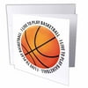 3dRose I Live To Play Basketball - text around basketball, Greeting Cards, 6 x 6 inches, set of 12
