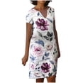 thumbnail image 1 of Birdeem Robe d'Été Décontractée à Manches Courtes Col en V Imprimée Florale pour Femmes, 1 of 1
