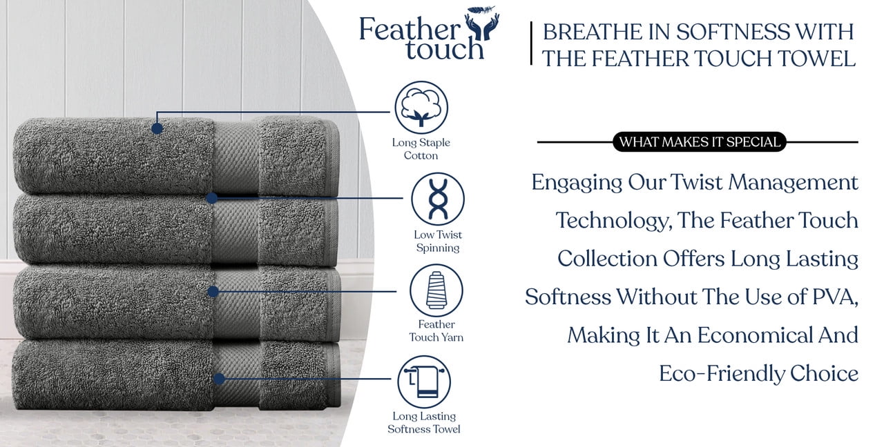 Delara Organic Cotton Bath Towel Pack of 4, GOTS & OEKO-TEX Certified, Premium Hotel Quality Towels, 650 GSM, Soft, Quick Dry & Ultra-Absorbent