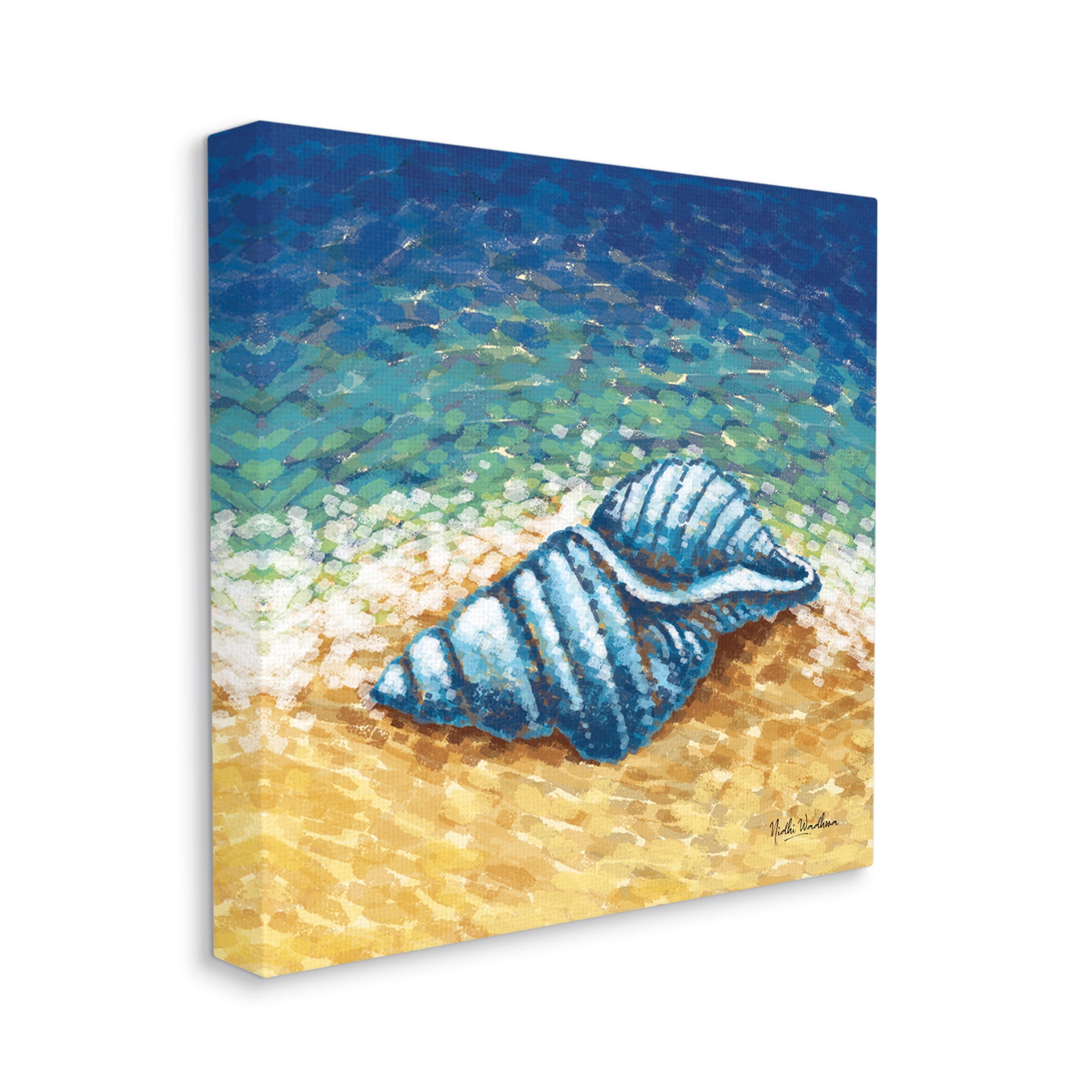 Stupell Industries Conch Shells by Shore Animals & Insects Painting Gallery Wrapped Canvas Print Wall Art, 30 x 30