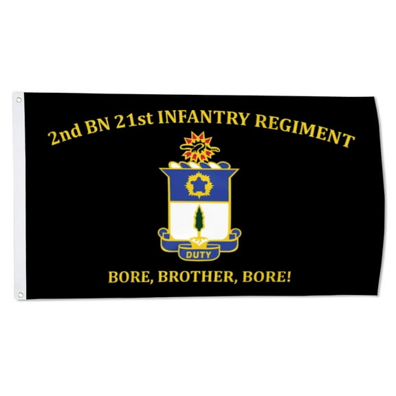 2but 21st IN. Flags 2nd BN 21st Infantry Regiment Bore,Brother,Bore banner US Army Military Flags Polyester 3x5 FT Indoor Outdoor