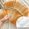 thumbnail image 4 of Twin Sze Fitted Sheet Set - Orange Plaid 2 Piece Bedding Sets 16" Deep Pocket Fitted Sheet with 1 Pillowcase, Fall Gingham Grids Striped Minimalist Brushed Microfiber Hotel Luxury Bed Sheets, 4 of 9