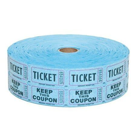 50/50 Double Raflle Tickets - Blue - 2000 Tickets, 2000 two part tickets with lines for name, address, and phone on back By SmallToys Ship from