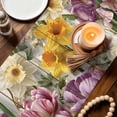 thumbnail image 3 of Spring Floral Table Runner 70 Inches, Farmhouse Flowers Watercolor Botanical Elegant Bed Runner Dresser Scarves Tabletop for Indoor Outdoor Parties/Ceremony/Banquet, 13" x 70", 3 of 8