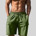 thumbnail image 2 of ibiyuan Men Shorts Sweat Shorts Chino Work Shorts Elastic Waist Drawstring Athletic Work Short Pants Straight-Fit Summer Shorts Quick Dry Summer Outfits with Pockets, 2 of 4