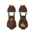 thumbnail image 2 of Cjfdfy Newborn Baby Boy Thanksgiving Turkey Costume Turkey Shorts Overall Romper And Hat 2PS Thanksgiving Turkey Romper Infant Cute My First Thanksgiving Clothes 0-18M, 2 of 9