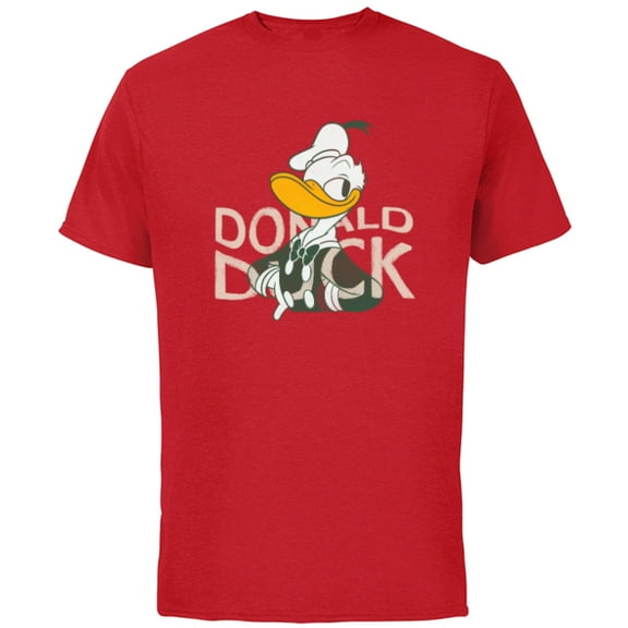 Disney Donald Duck Smile Classic Vintage Retro Distressed - Short Sleeve Cotton T-Shirt for Adults - Customized-Red