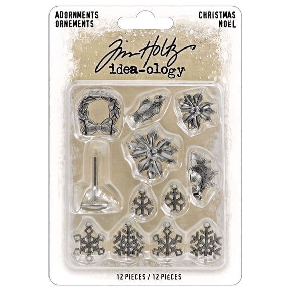 Tim Holtz Idea-Ology Metal Adorments-Christmas